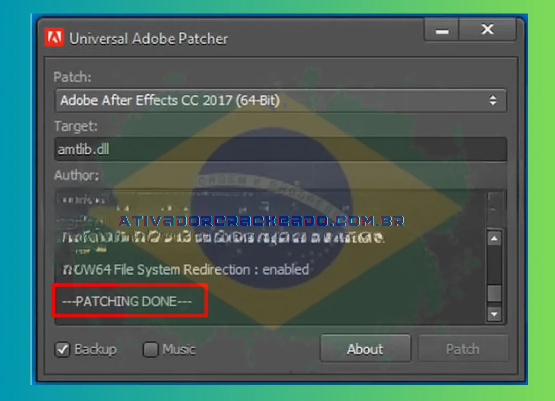 Notificação de patch bem-sucedido do Adobe Acrobat Pro DC
