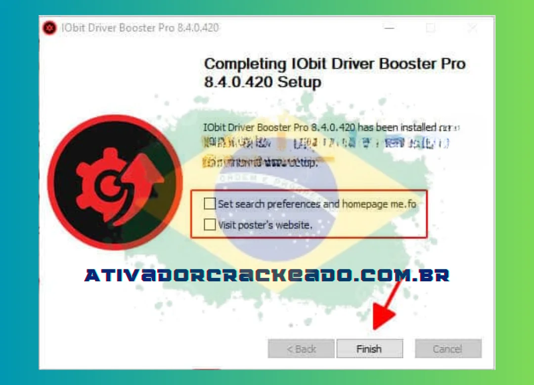 Para concluir a instalação do Iobit Driver Booster Pro, clique em Concluir.