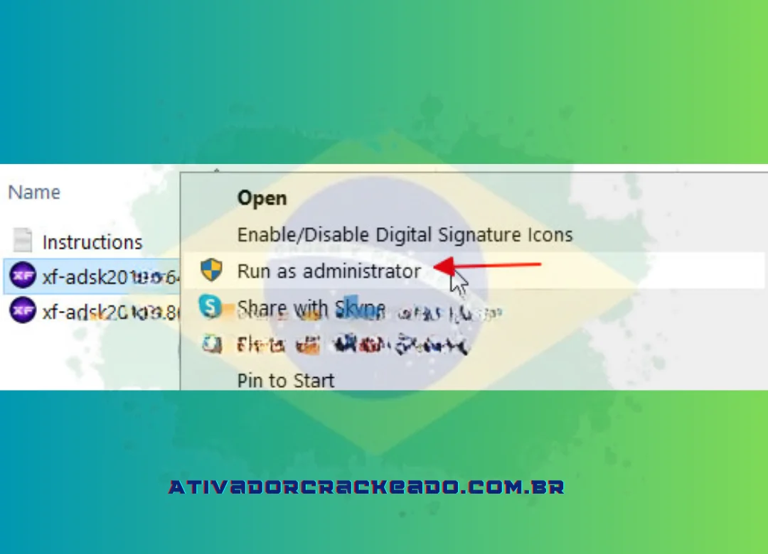 Para quebrar o autocad 2023, usarei o Windows de 64 bits e executarei a ferramenta xf-adesk 2023_x64.exe.