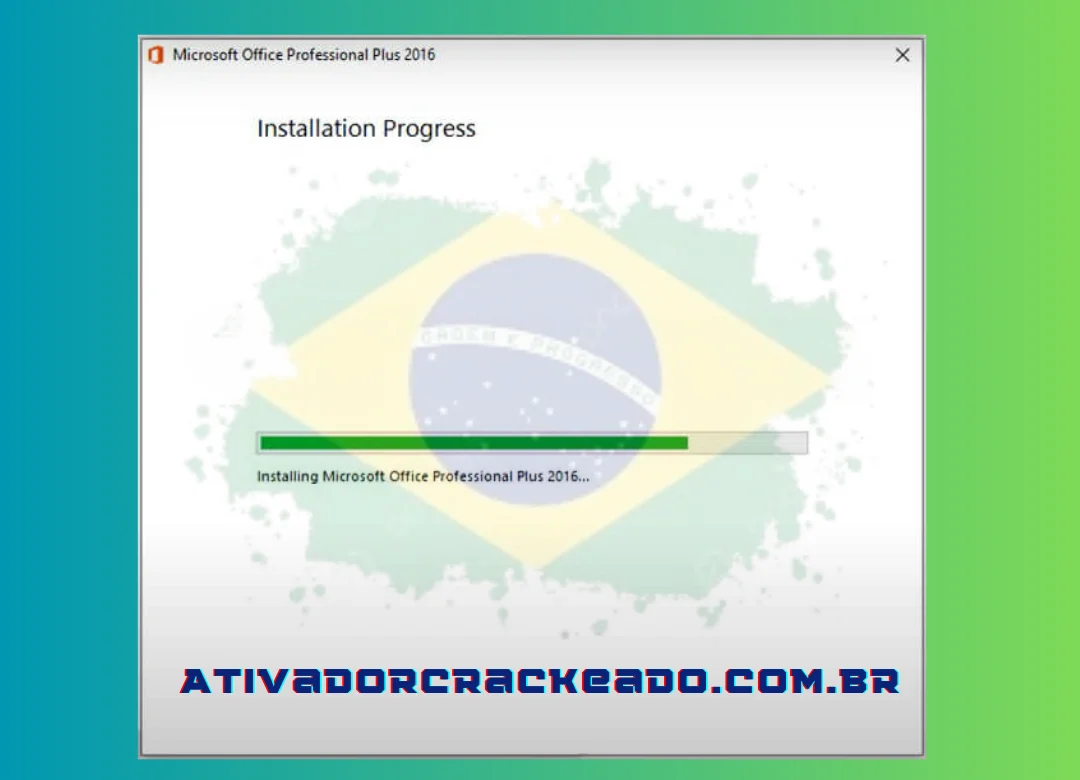Passo 5 observe o computador instalar o Office 2016 em português.
