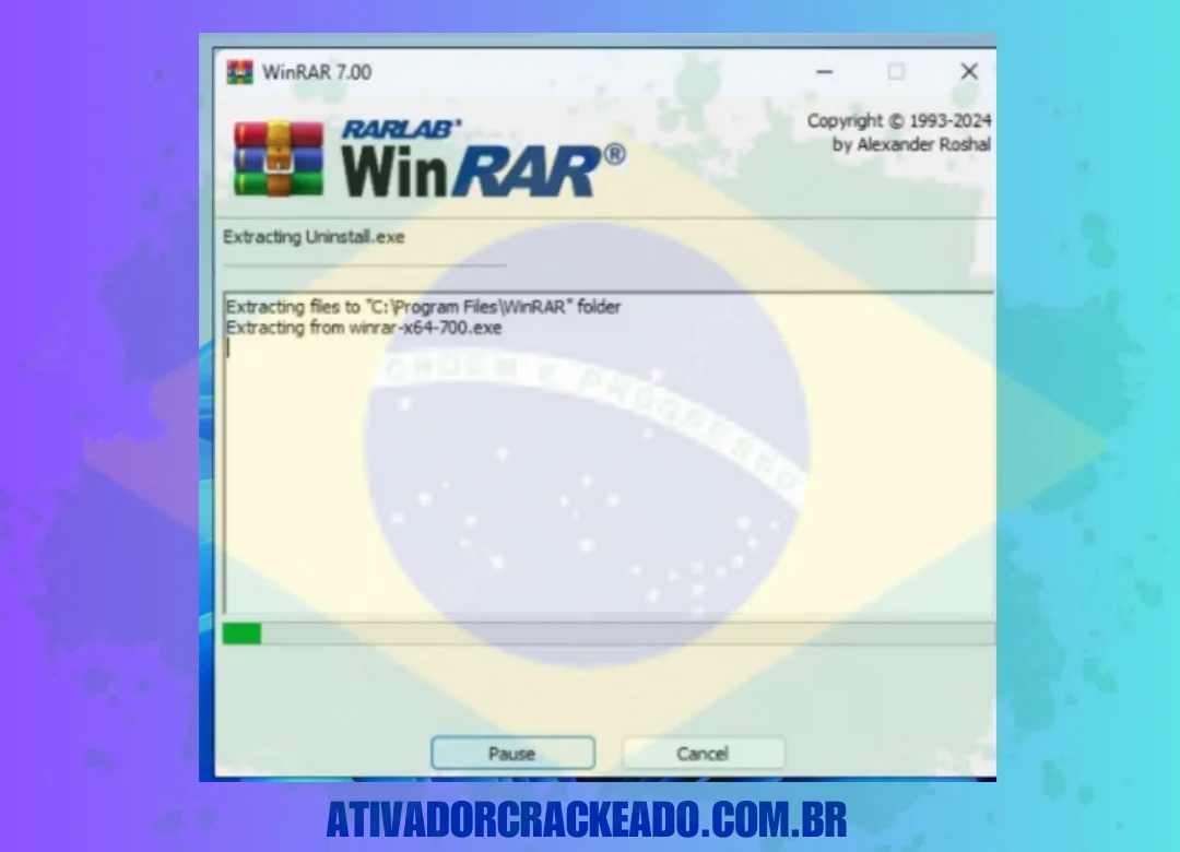 Agora você verá que o processo de instalação foi iniciado.