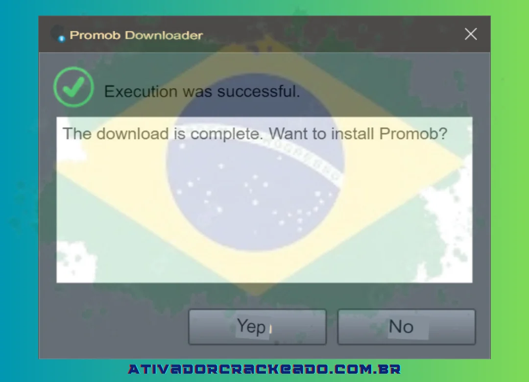 Após a conclusão do download do Promob, o Promob Downloader mostrará