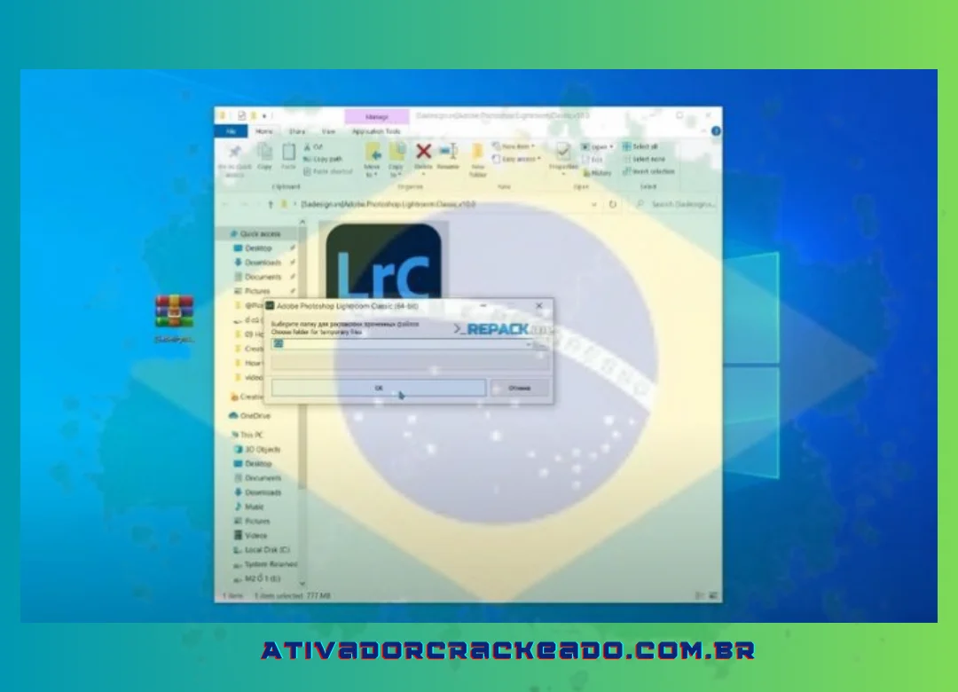 Após escolher “Ok”, aguarde alguns segundos para a instalação ser concluída.