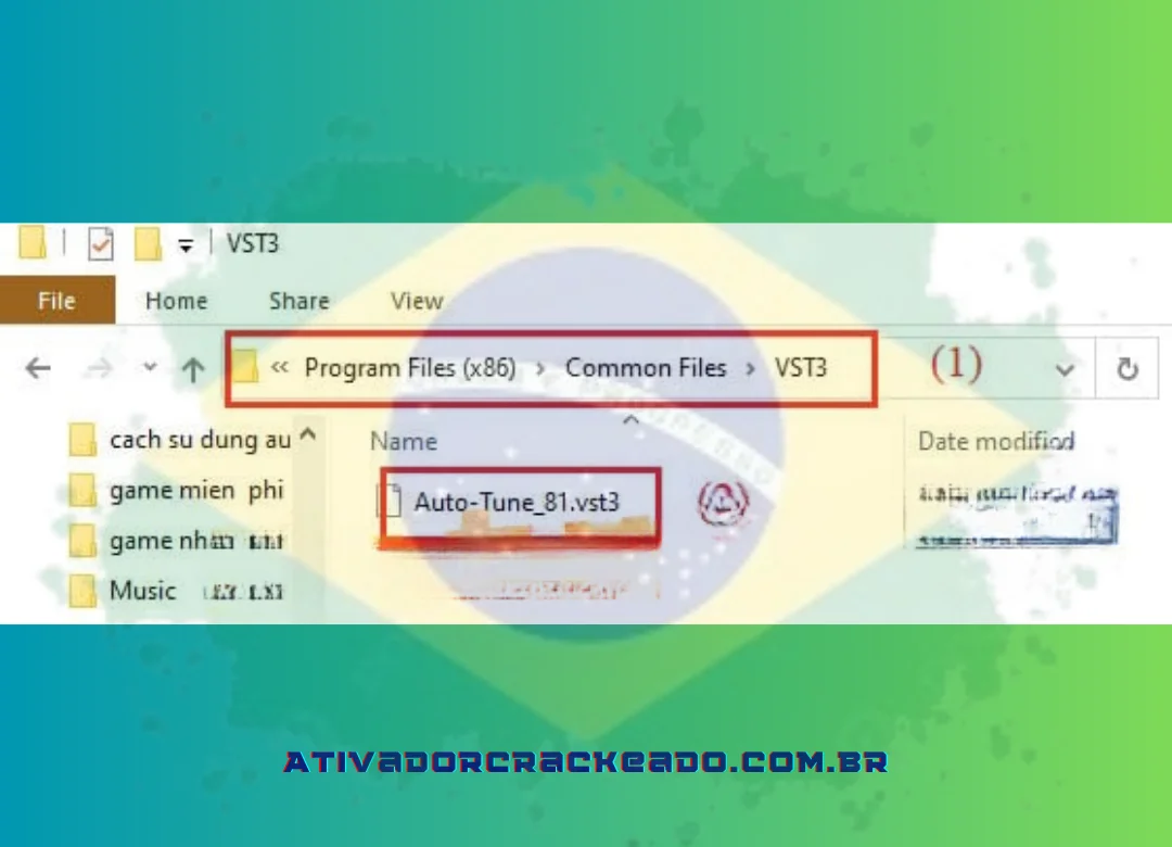 No diretório Arquivos de Programas (x86) › Arquivos Comuns › VST3, copie Auto-tune_81.vst3.