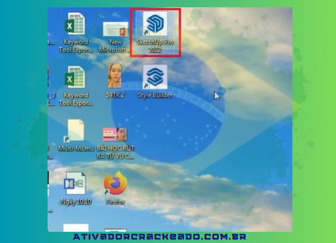 Para iniciar o programa SketchUp Pro 2022, clique duas vezes em seu ícone.