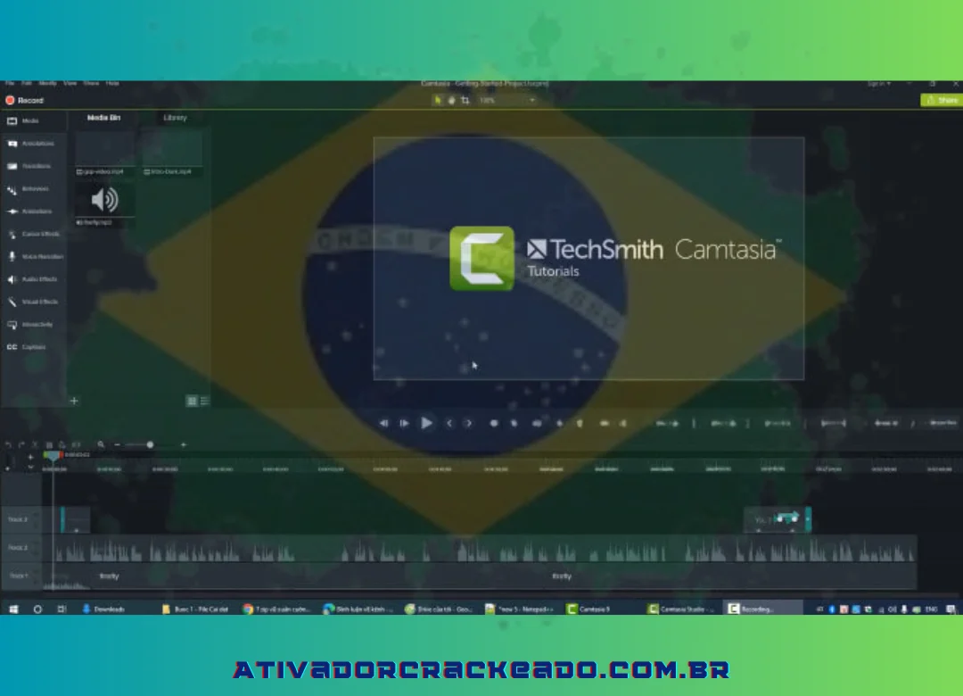 Uma avaliação de 30 dias do Camtasia com todas as funcionalidades está disponível para download; entretanto, os vídeos