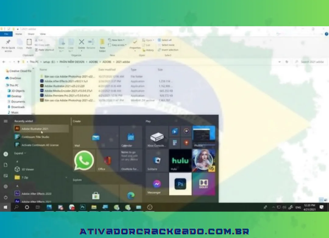 Arraste o “Ícone” do software da barra “Menu Estrela” para a tela do Desktop