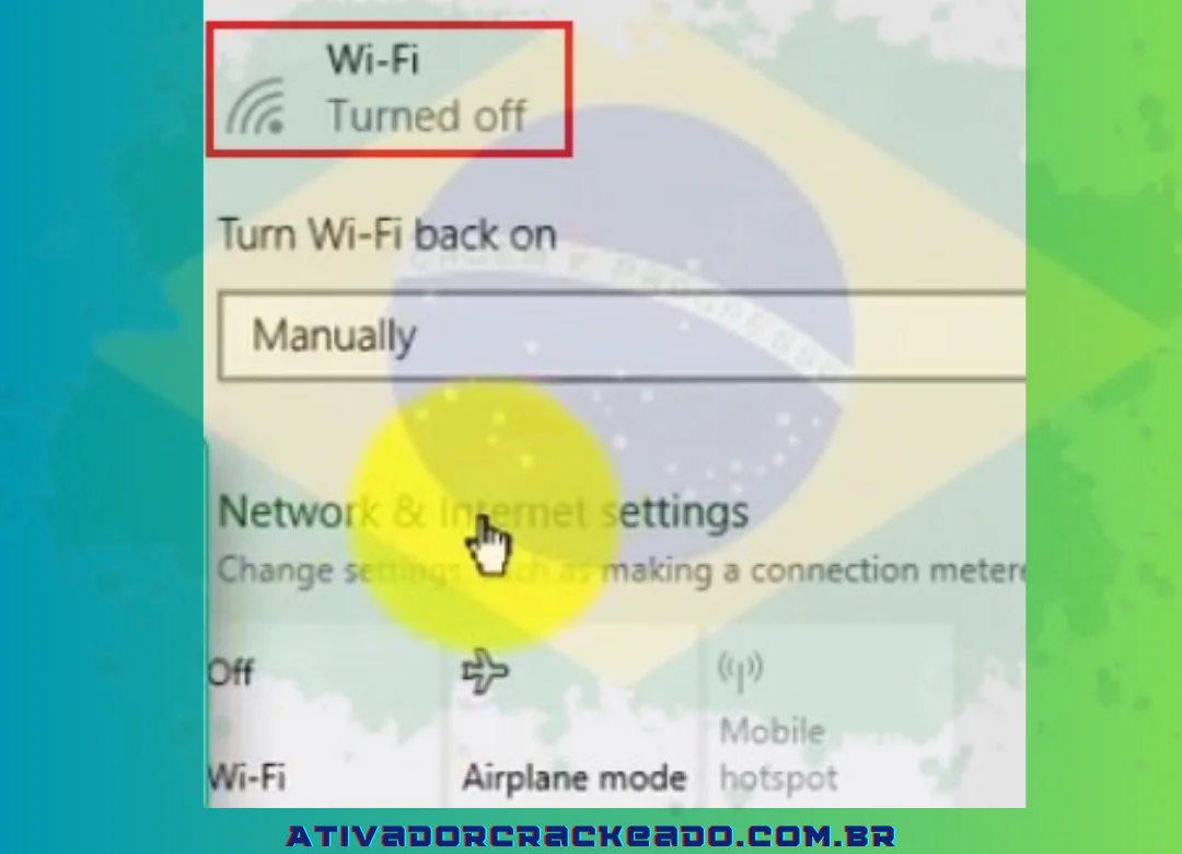 Desligue suas conexões de rede, incluindo wi-fi.