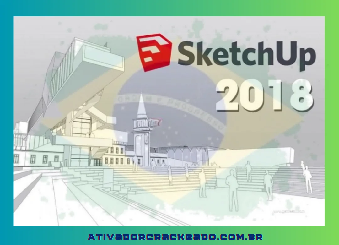 Um programa gráfico especializado chamado SketchUp 2018 é usado para criar gráficos 3D e produzir imagens em perspectiva de interiores (1)