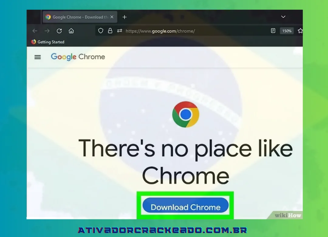 Abra seu navegador e vá para a página do Google Chrome Download