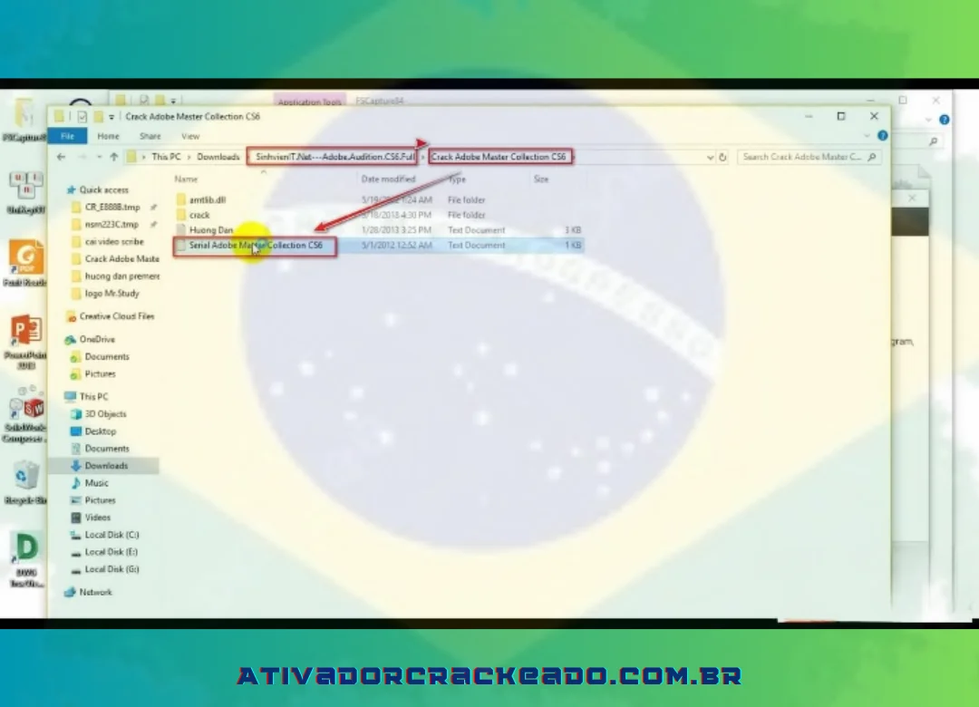 Clique em “Crack Adobe Master Collection CS6”