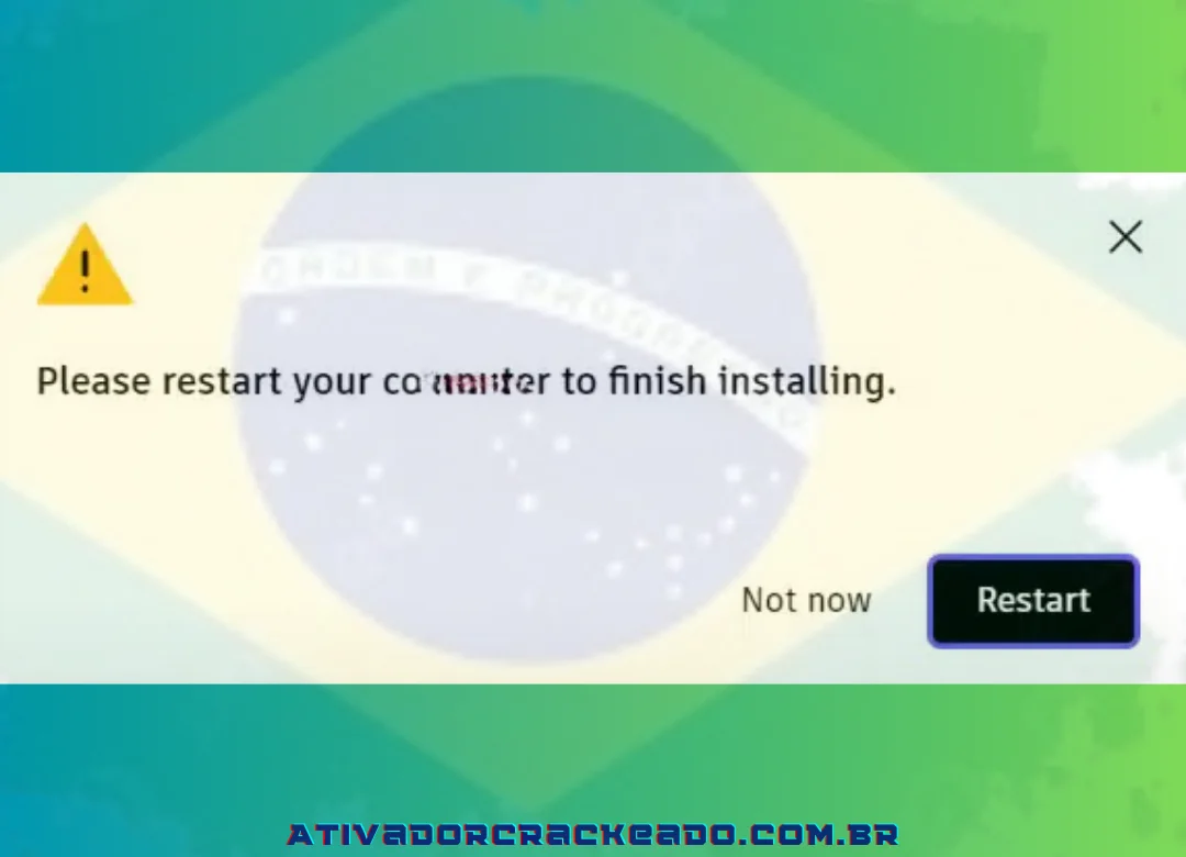 Dê ao programa alguns minutos para instalar no computador. Você instalou com sucesso quando vê a notificação como visto abaixo. Clique em Não agora imediatamente.