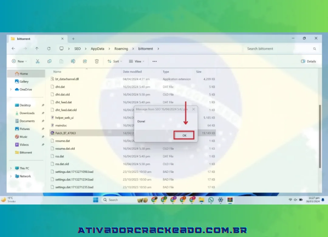 Depois disso, abra este arquivo de patch e seu patch estará concluído.