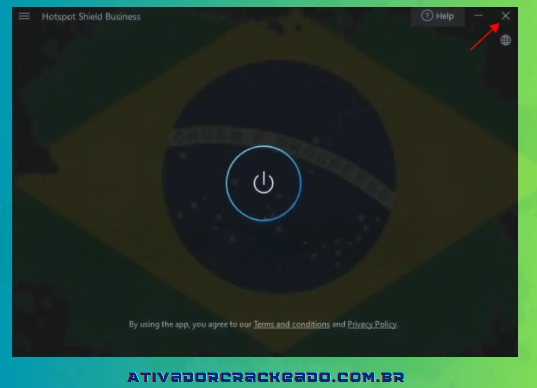 Para desligar o programa e continuar atualizando o hotspot escudo, pressione X.