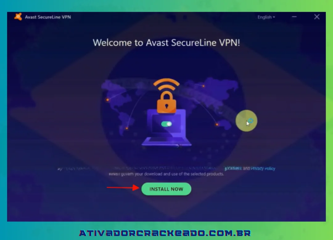 Para instalar o Avast VPN, clique em Instalar agora.