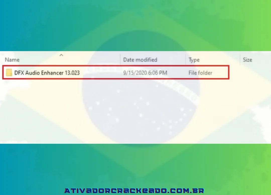 Primeiro, abra a pasta “DFX Audio Enhancer 13.023”. (1)