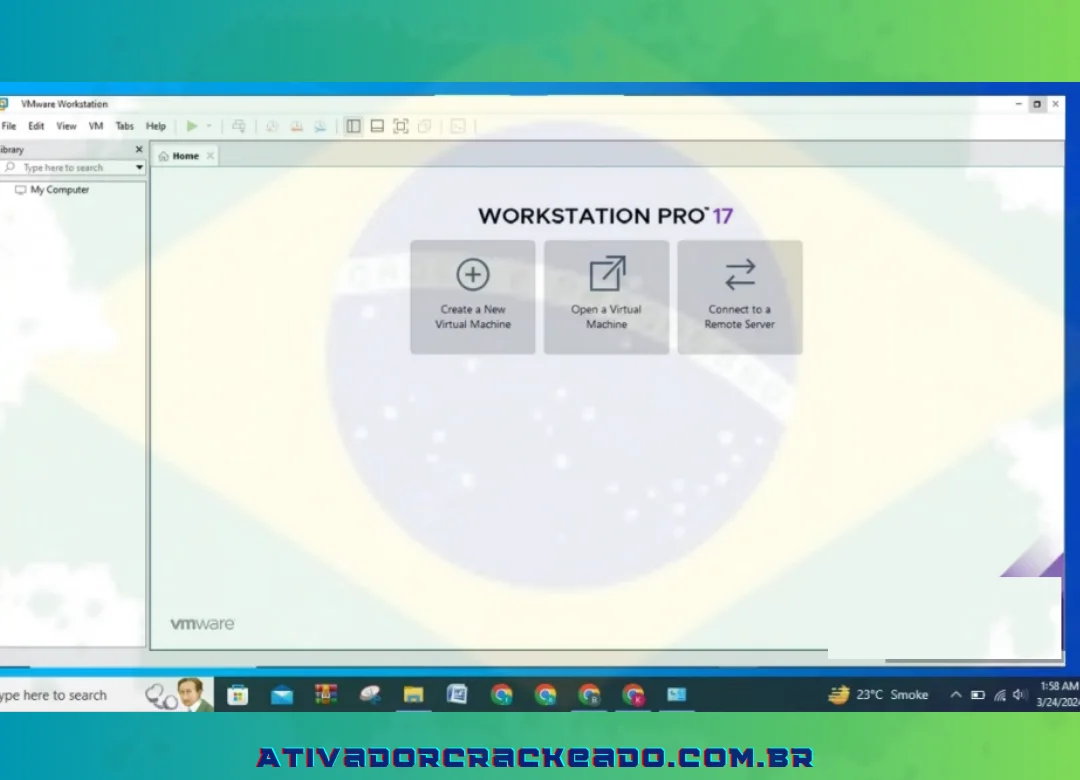 VMware Workstation Pro 17.5.2 criado pela VMware, Inc.; a versão mais recente foi disponibilizada