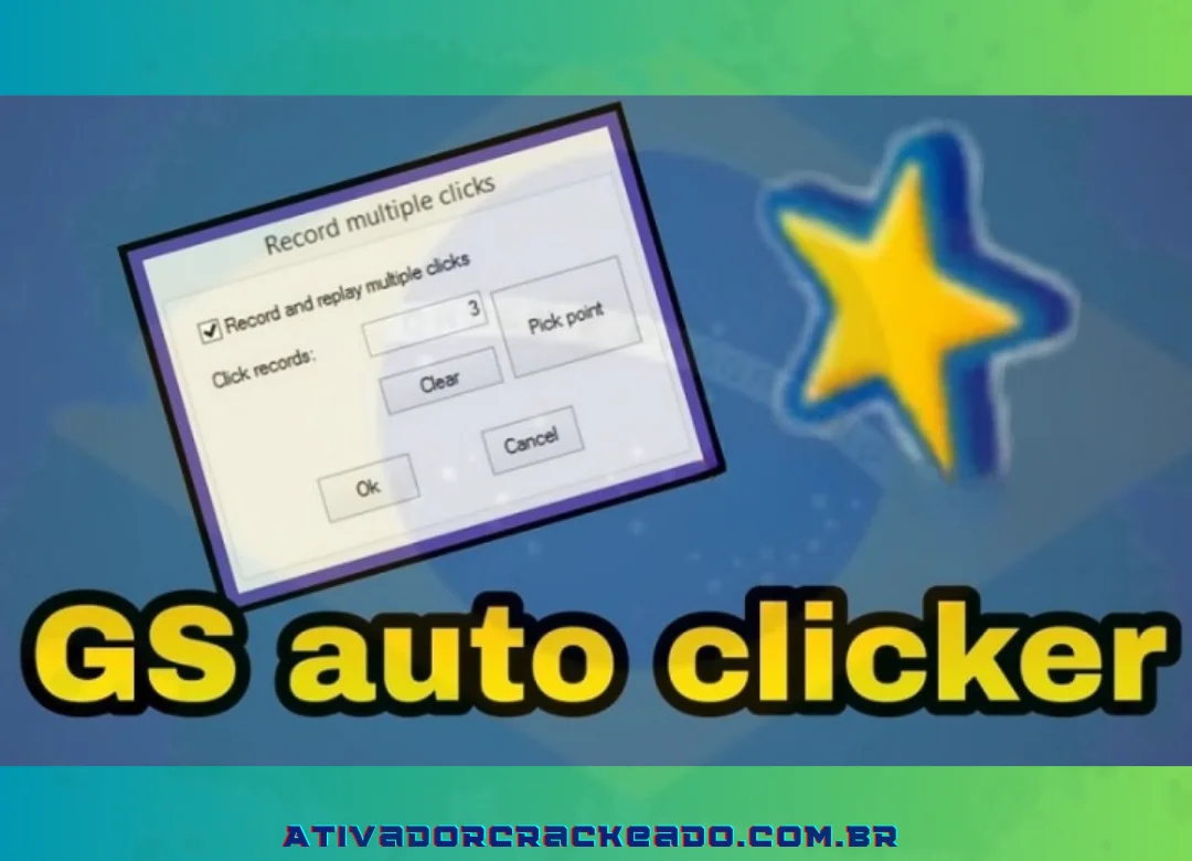 A interface do Auto Click GS é amigável e simples