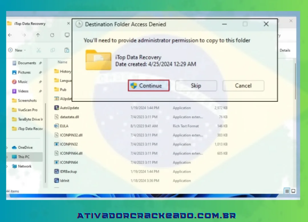 Agora, cole o arquivo Patcher aqui. Você também precisa dar permissão de administrador. Então, você obterá a versão pro de graça.