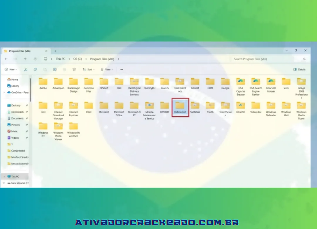 Agora, você irá em Arquivos de Programas e verá uma pasta chamada “Ostotosoft”, então clique nela.