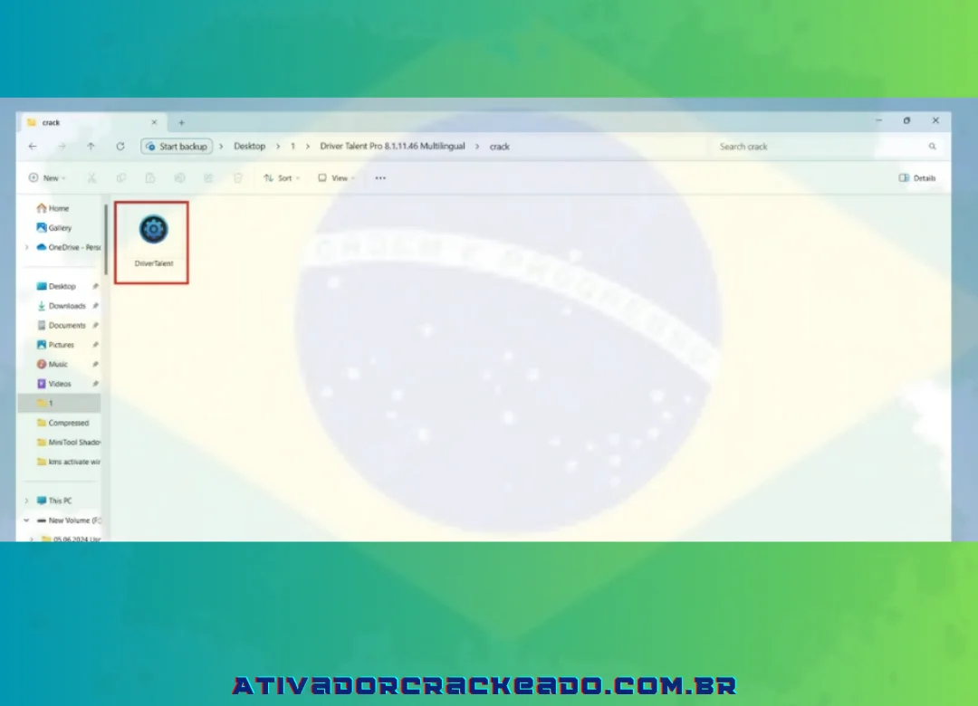 Ao clicar na pasta, será exibido “Driver Talent”.