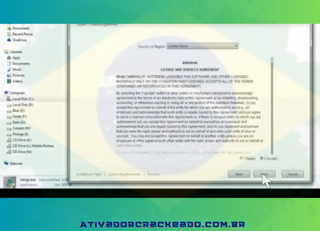 Clique em “Aceito” - Clique em “Avançar”