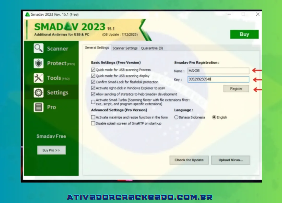 Como ativar o Smadav Pro usando chave