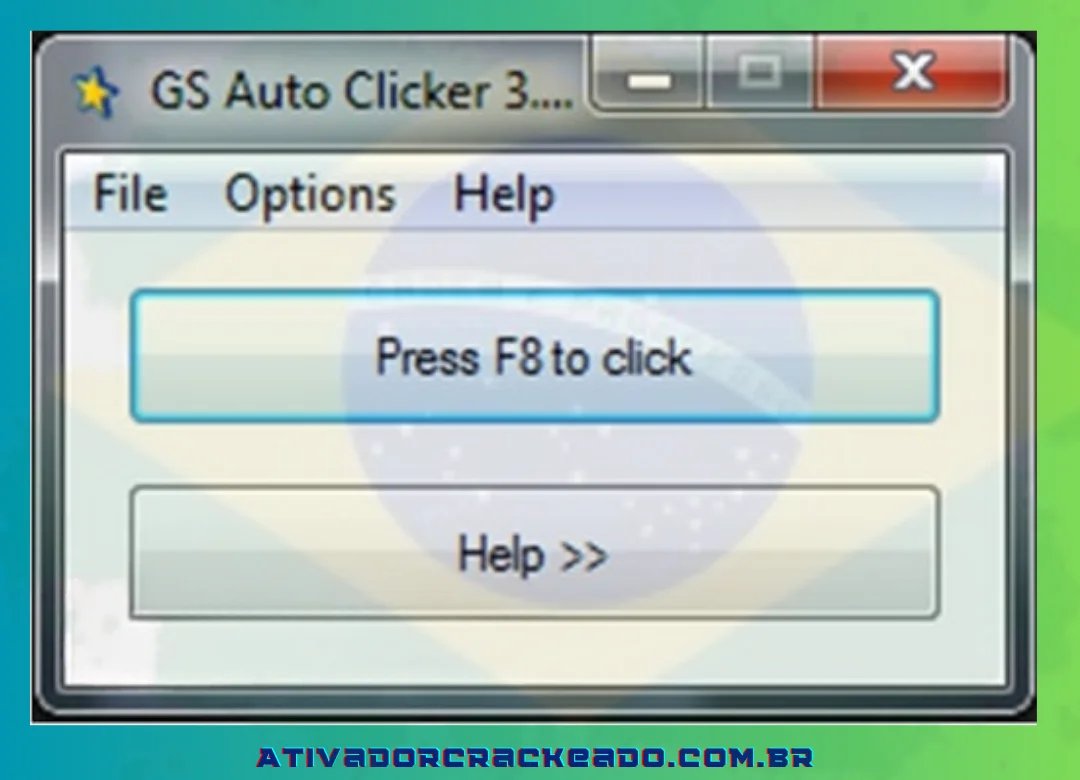 Conclua a interface principal do GS Auto Clicker 3.1.4, conforme mostrado abaixo.