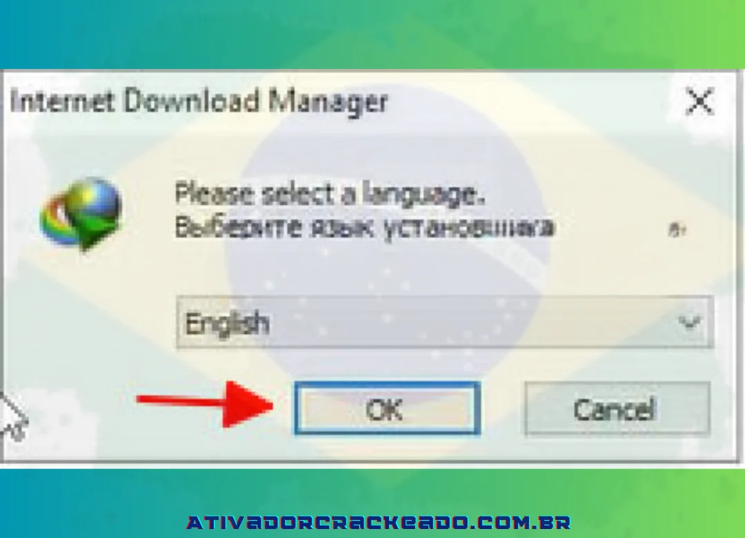 Escolha seu idioma e clique em OK.