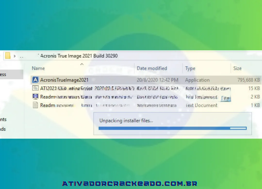 Extraia com Winrar, o arquivo run acronistrueImage2021
