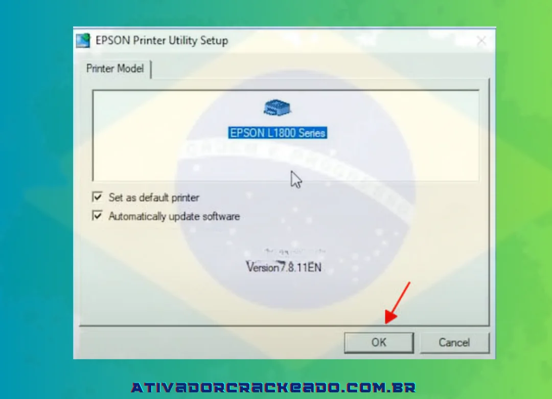 Inicie o arquivo de configuração e escolha OK para continuar.