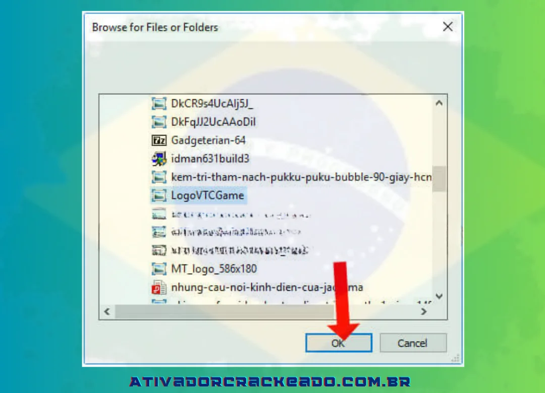 Localize a pasta a ser excluída, abra o programa Unlocker no Windows 10 e clique em OK.