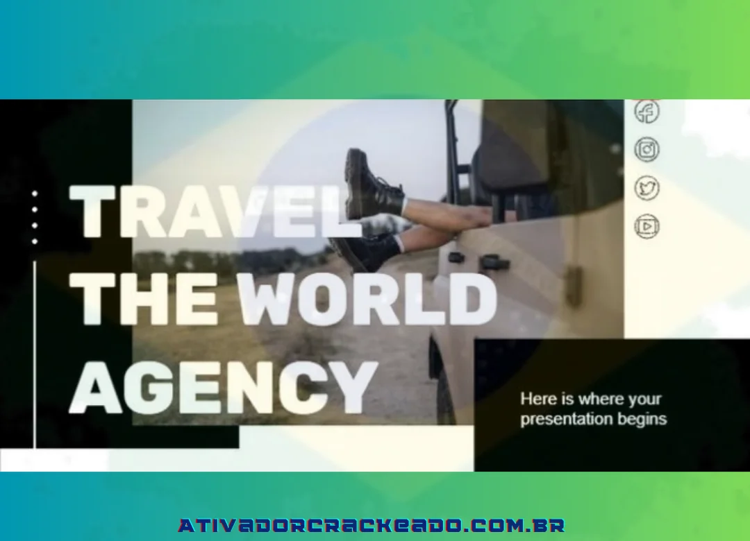 Modelo de slide de agência de viagem pelo mundo