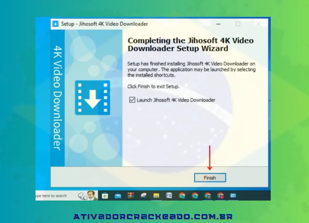 O Jihosoft 4K Video Downloader Pro foi instalado com sucesso, então clique em “Concluir”.