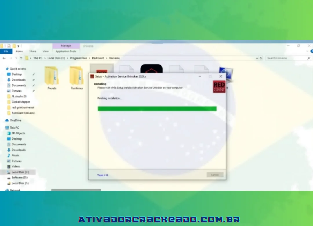 O Service Activation Unlocker começará a instalação.