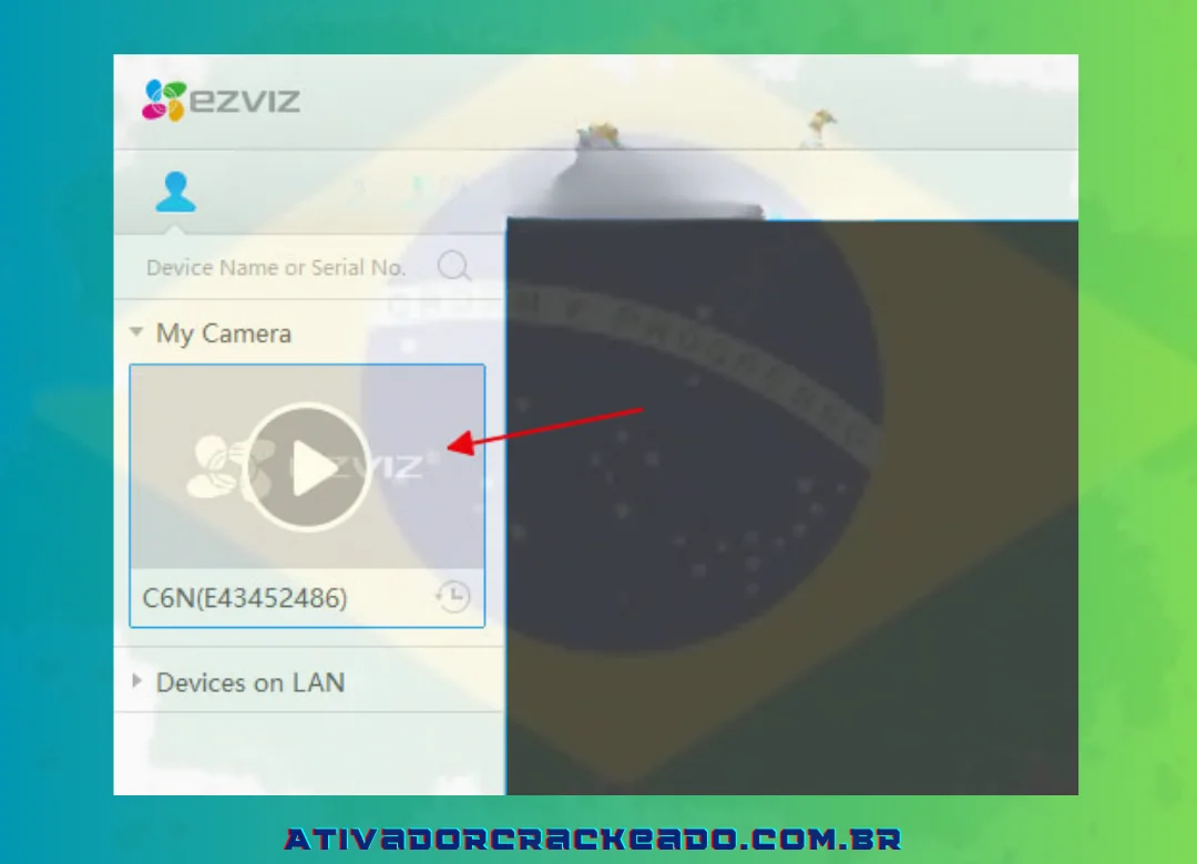 Para ver a câmera EZVIZ em seu PC, clique nela.