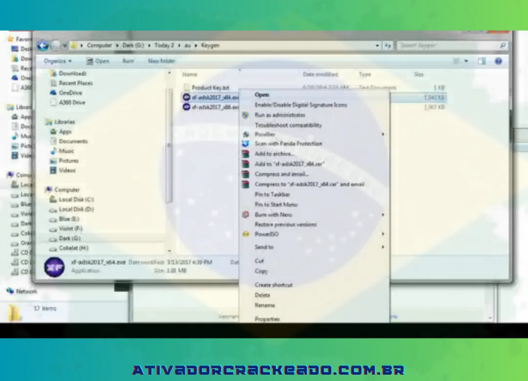 Return to the downloaded file and open it by performing a right-click on xf-adsk2017_x64v3 - - Choose Run as administrator. Press Yes.