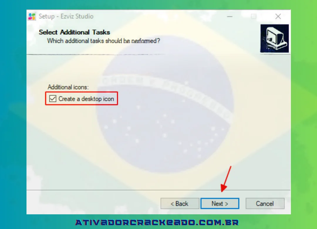 Selecione Avançar para iniciar o download do Ezviz em seu computador