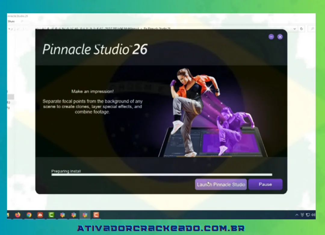 Selecione “Iniciar Pinnacle Studio” e selecione “OK”.