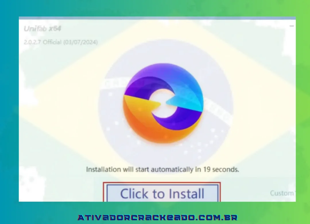 Você só precisa abrir o arquivo exe UniFab. Em seguida, clique em “Clique para instalar”.
