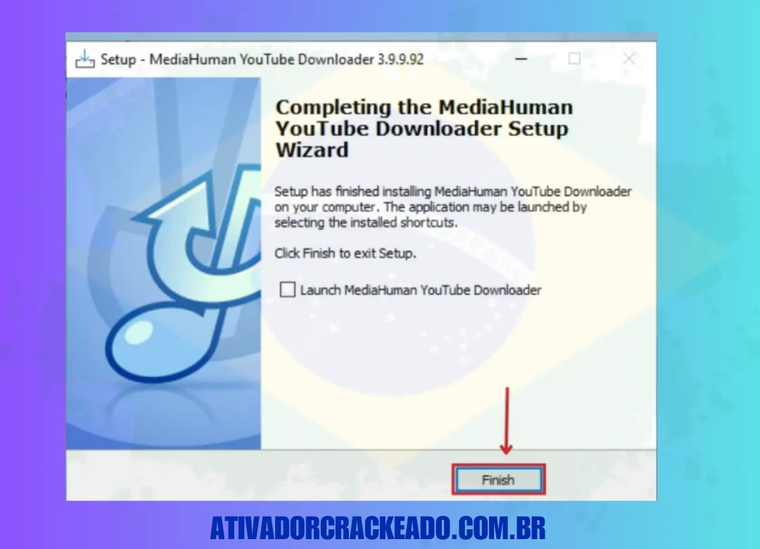 A instalação agora está concluída, então basta clicar em “Concluir” para sair do assistente de configuração.