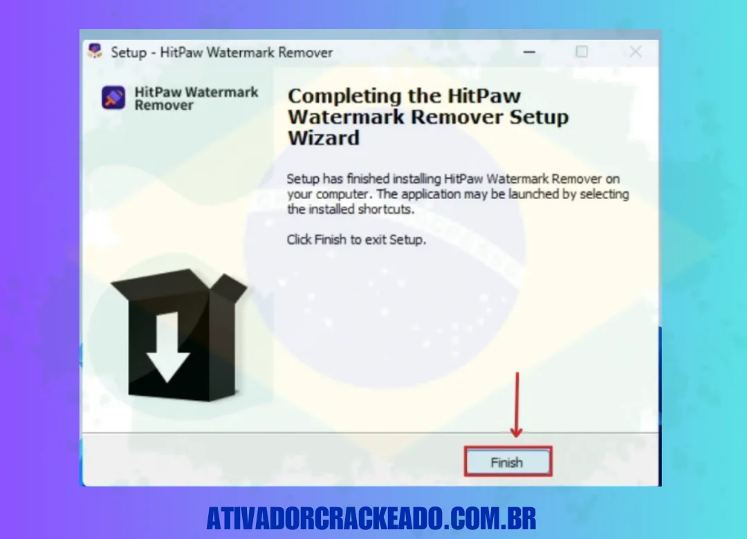 A instalação agora está concluída, então basta clicar em “Concluir” para sair do assistente de configuração.