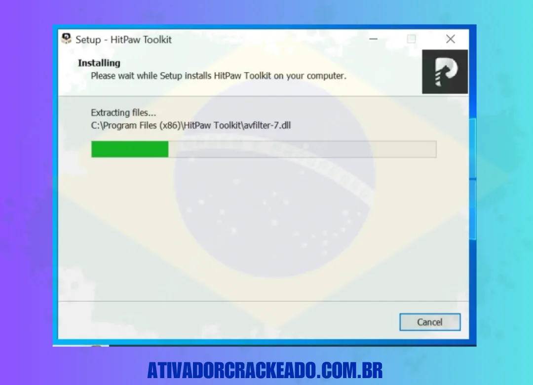 A instalação do HitPaw Toolkit pode levar alguns momentos.