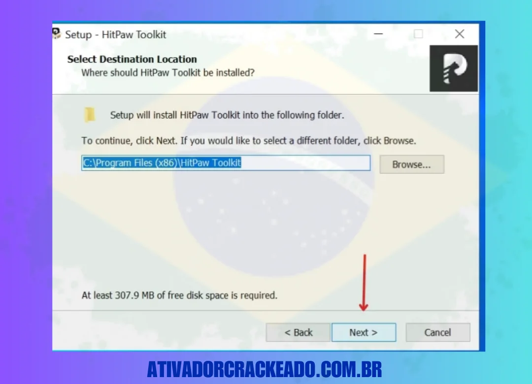 Agora, selecione o destino de instalação do programa. Por padrão, ele estará no disco local C, você pode alterá