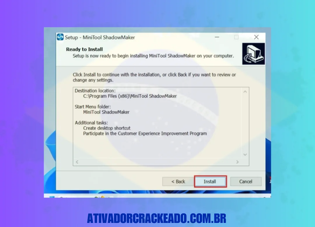 Agora, você está pronto para instalar, então basta clicar em “Instalar”.