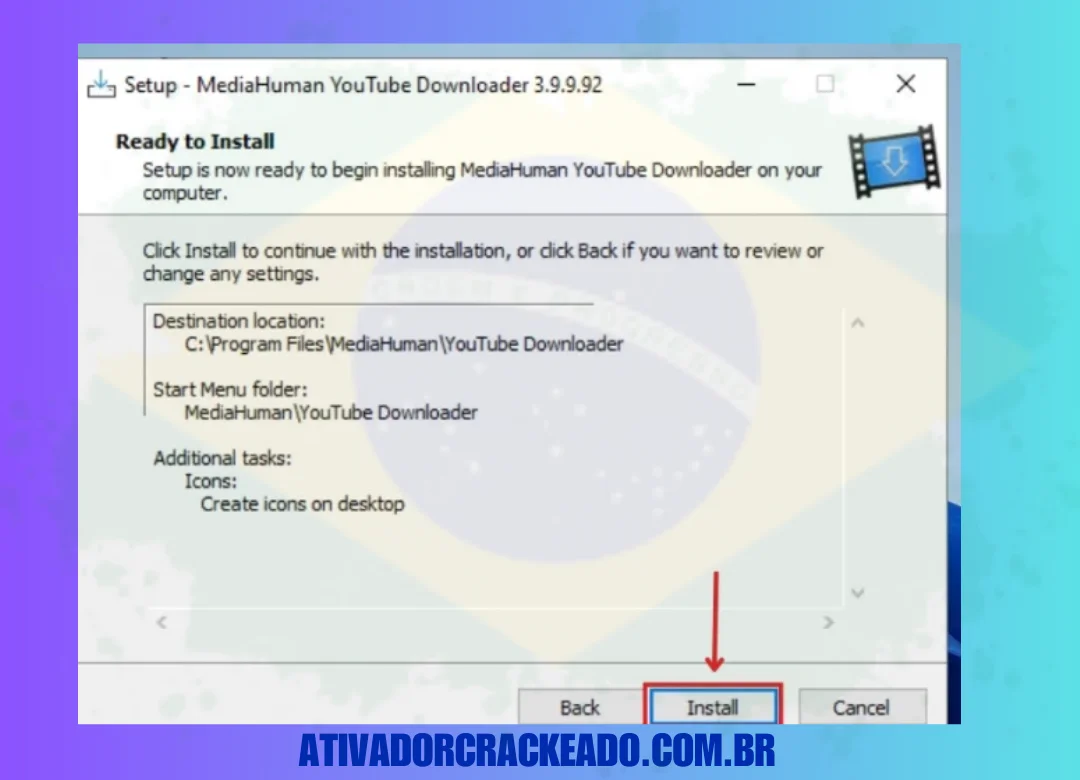 Agora, você está pronto para instalar, então basta clicar em “Instalar”.