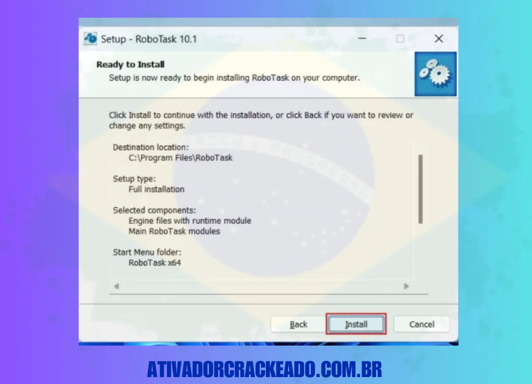 Agora, você está pronto para instalar o programa. Portanto, basta clicar em “Install”.