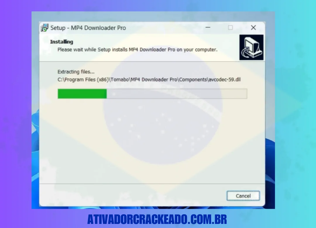 Após clicar em “Instalar”, o processo de instalação será iniciado, conforme mostrado na imagem abaixo.