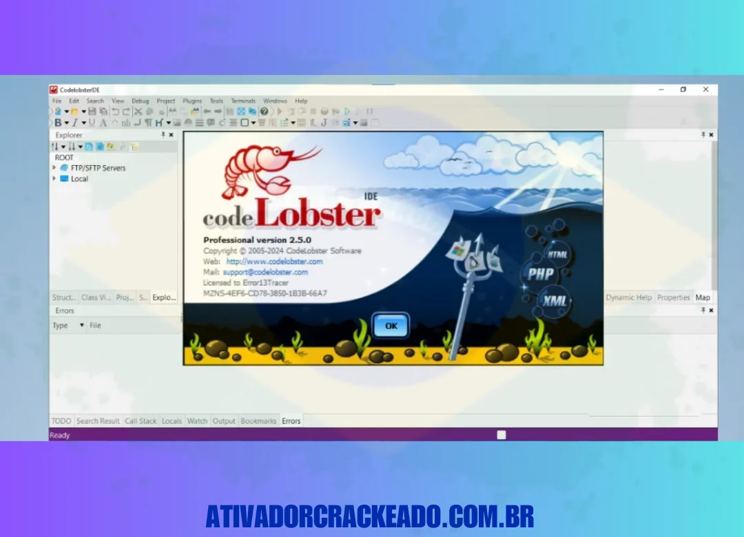 Após reabrir, você poderá usar o CodeLobster IDE versão completa.