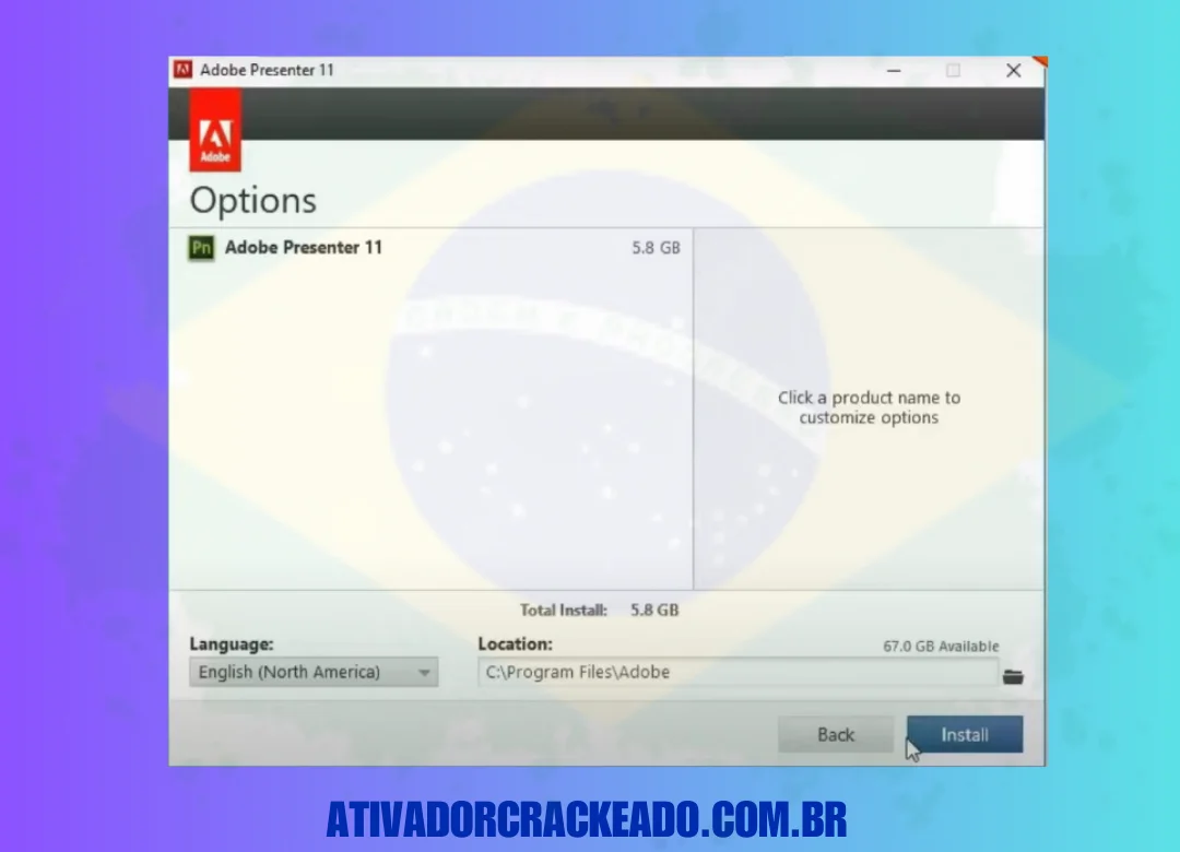 Clique em Connect Later mais uma vez e mantenha as configurações padrão conforme indicado abaixo. Em seguida, selecione Install.